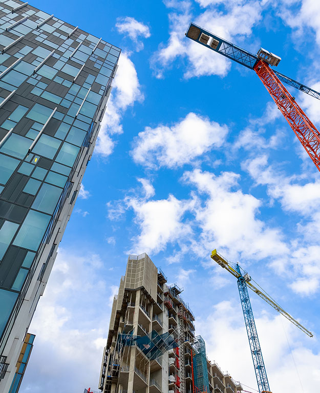 Hochhäuser werden gebaut