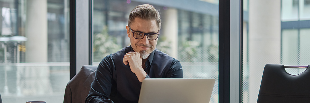 Man working on laptop