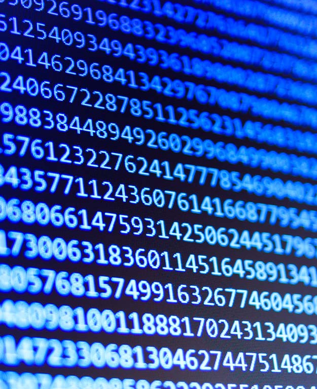 Numbers on a table