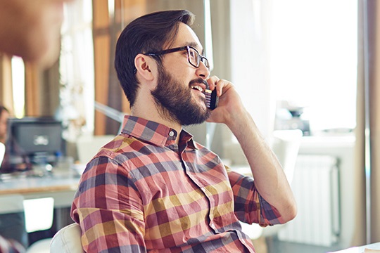 A man on the phone